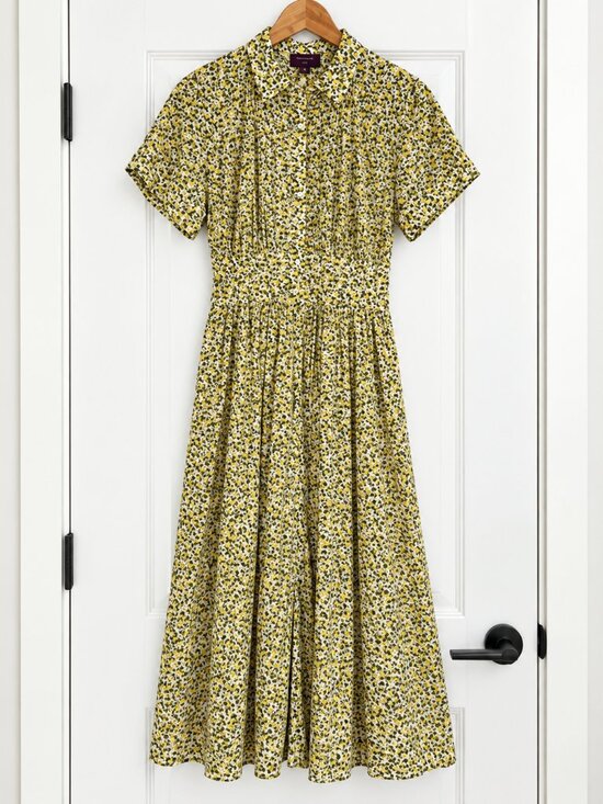 J. Crew Dresses & Skirts - J.Crew Fitted-waist shirt-dress in Liberty® Eliza's Yellow fabric